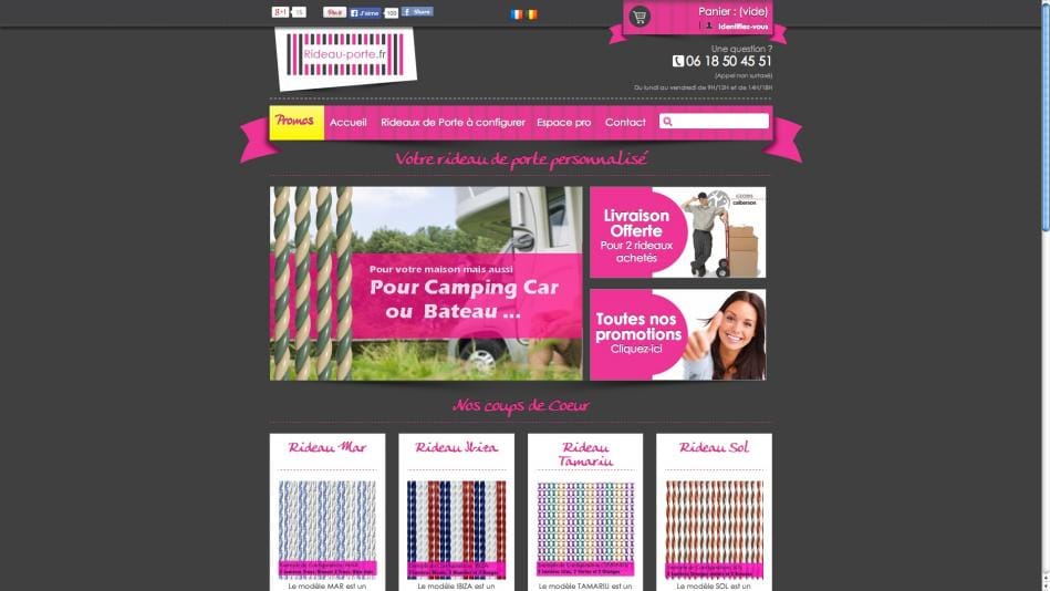 Création de site internet e-commerce Rideau-porte.fr votre rideau de porte sur mesure