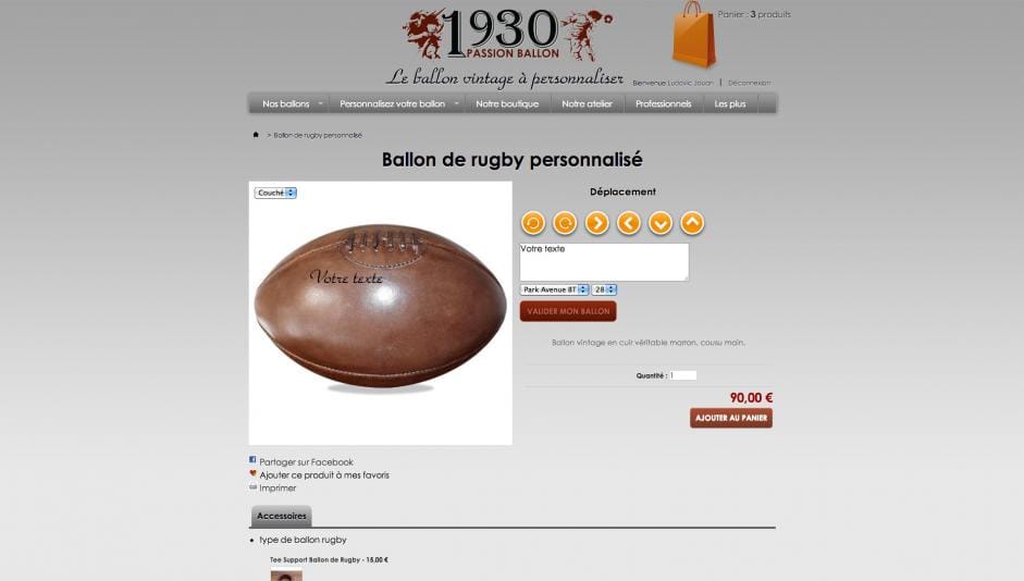 Création de site internet e-commerce Ballon Personnalise en cuir vintage – 1930 Passion Ballon