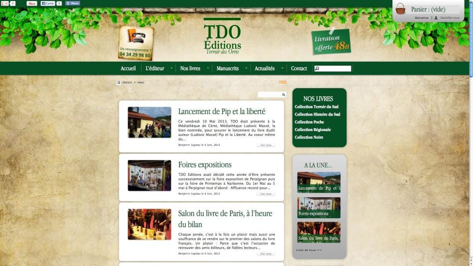 Création de site internet e-commerce Livres, romans et polars sur le terroir – TDO Editions