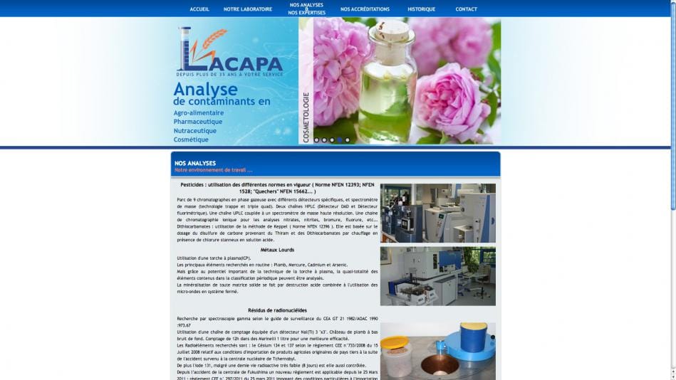 Création de site internet vitrine Laboratoire Lacapa