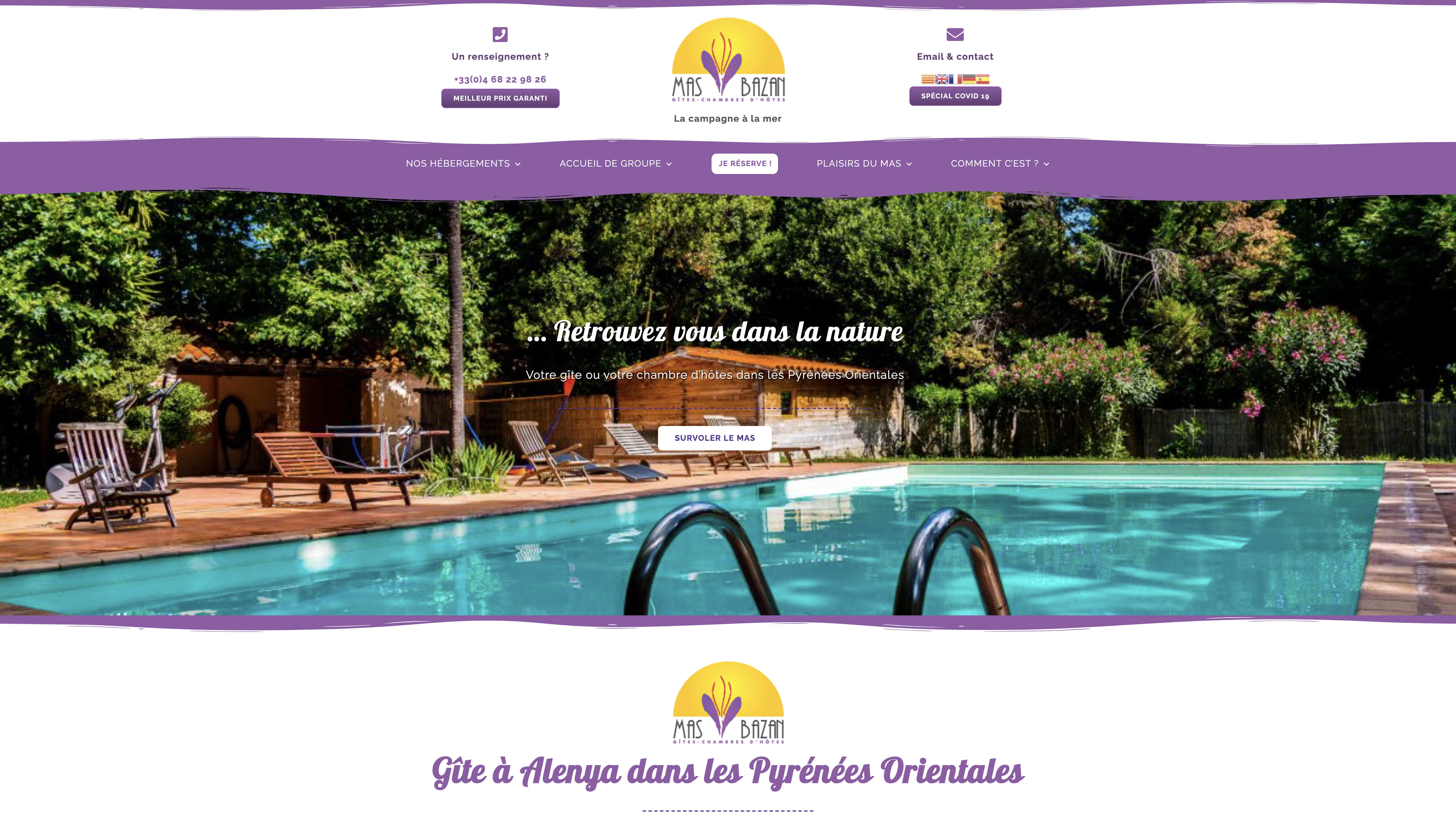Refonte site internet Gîte à Perpignan : Mas Bazan