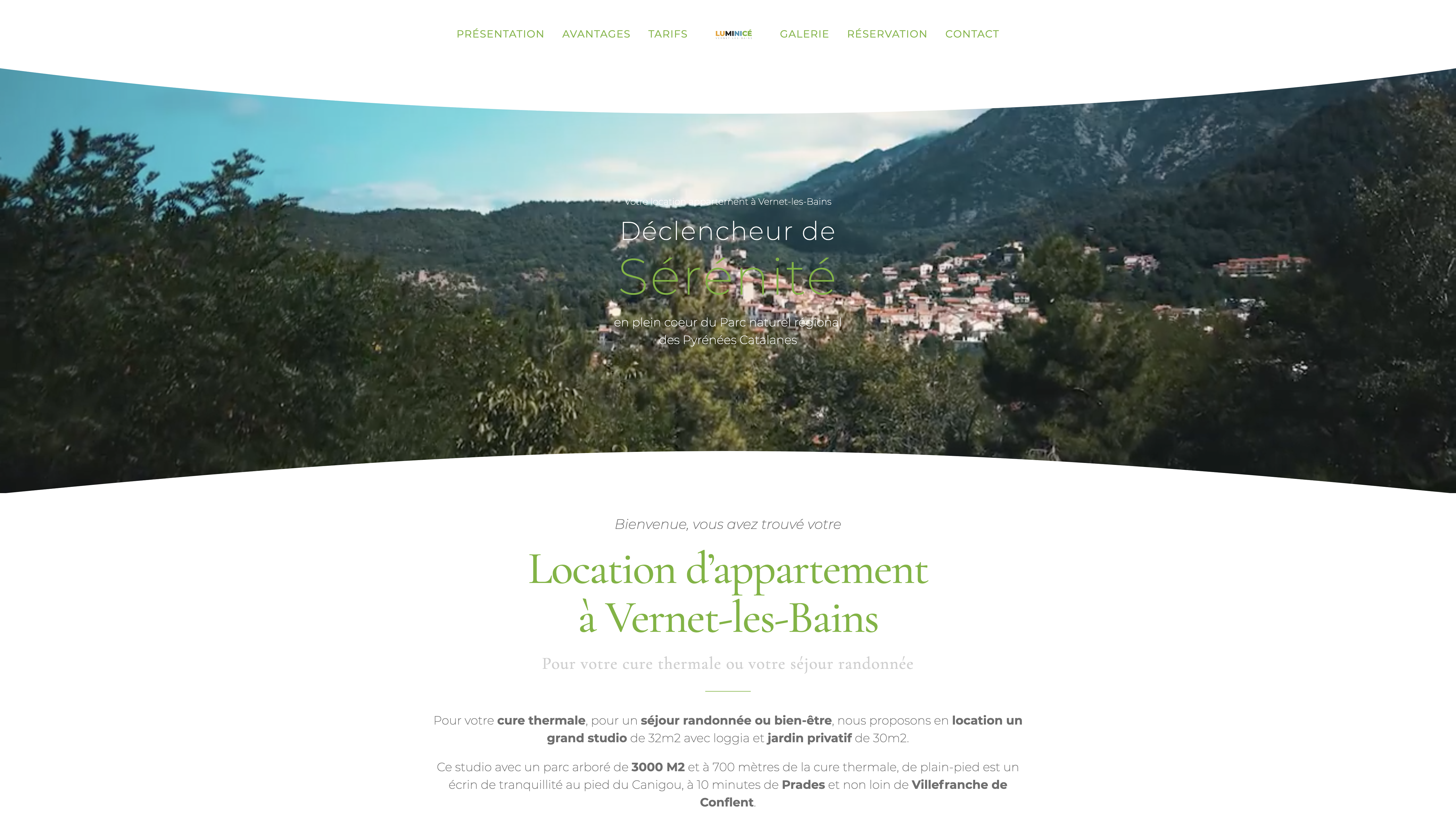 Création de site internet Location appartement à Perpignan : Luminicé